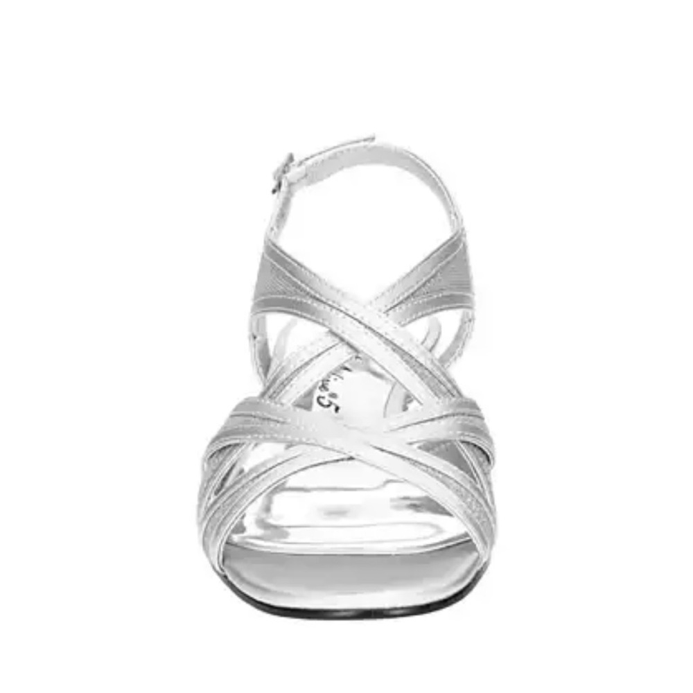 Elegant Silver Strappy Heels Size 9 M - Picture 2 of 6